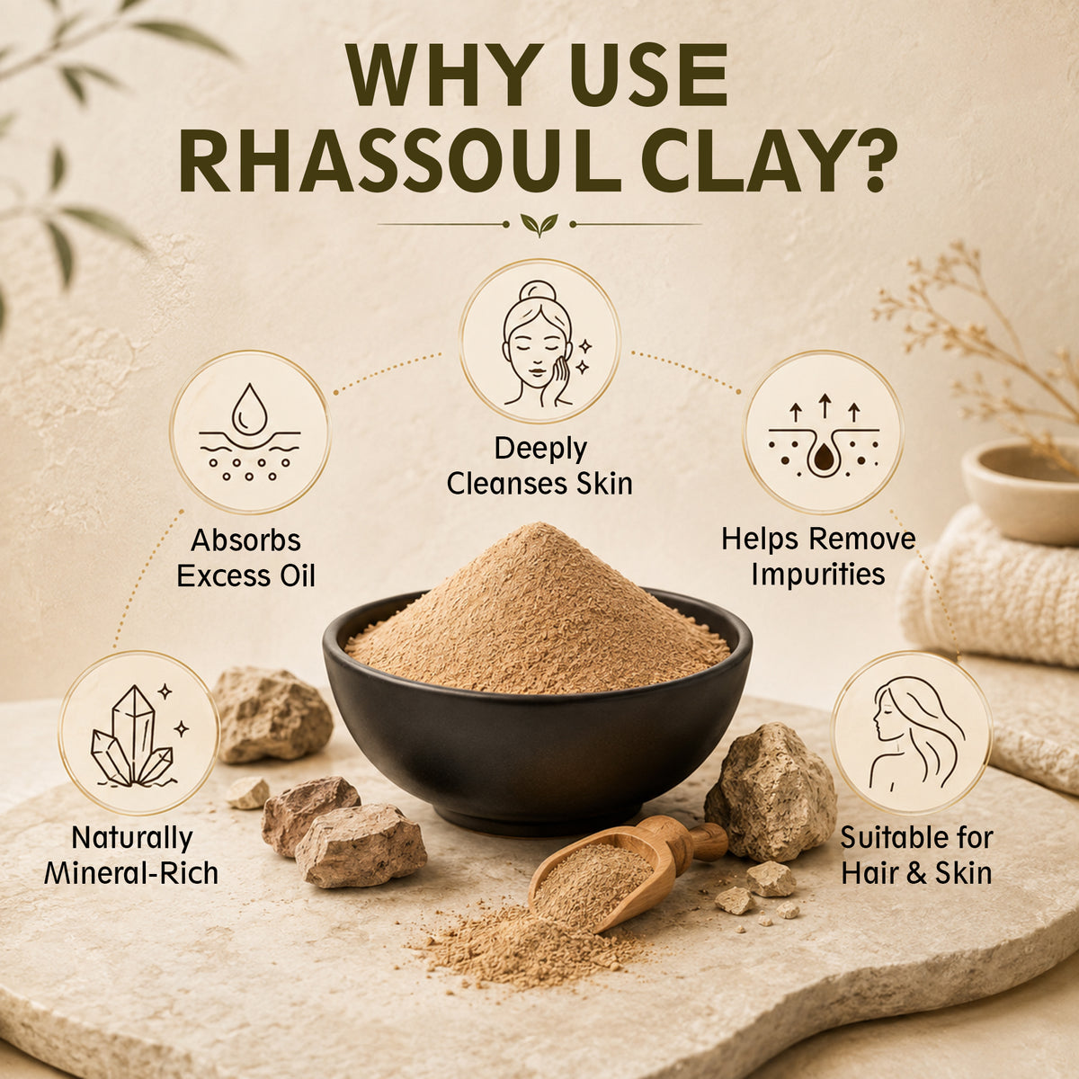 SVATV Rhassoul Clay powder | Ghassoul Clay | For Skin 227gm (8_oZ)