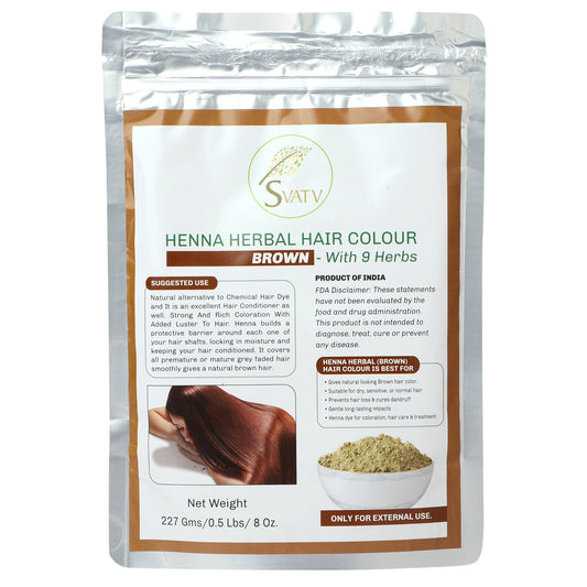 Svatv Henna Brown Hair Colour Powder 227gm (8_oZ)