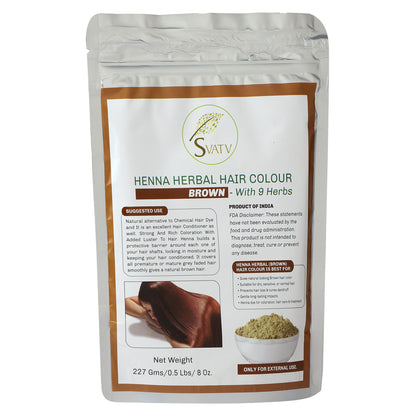 Svatv Henna Brown Hair Colour Powder 227gm (8_oZ)