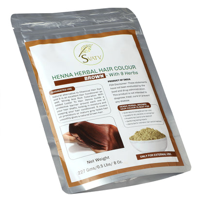 Svatv Henna Brown Hair Colour Powder 227gm (8_oZ)