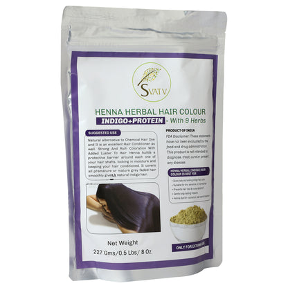Svatv Indigo Henna Protien For Hair Powder 227gm (8_oZ)