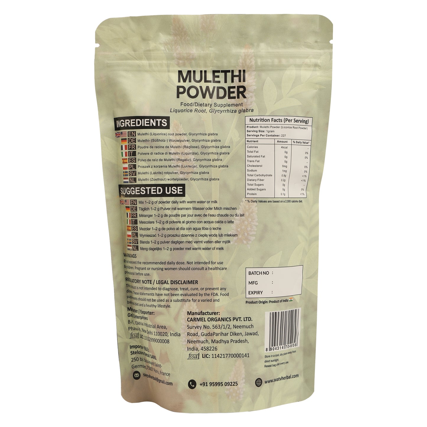 Svatv Mulethi Powder - 227GM
