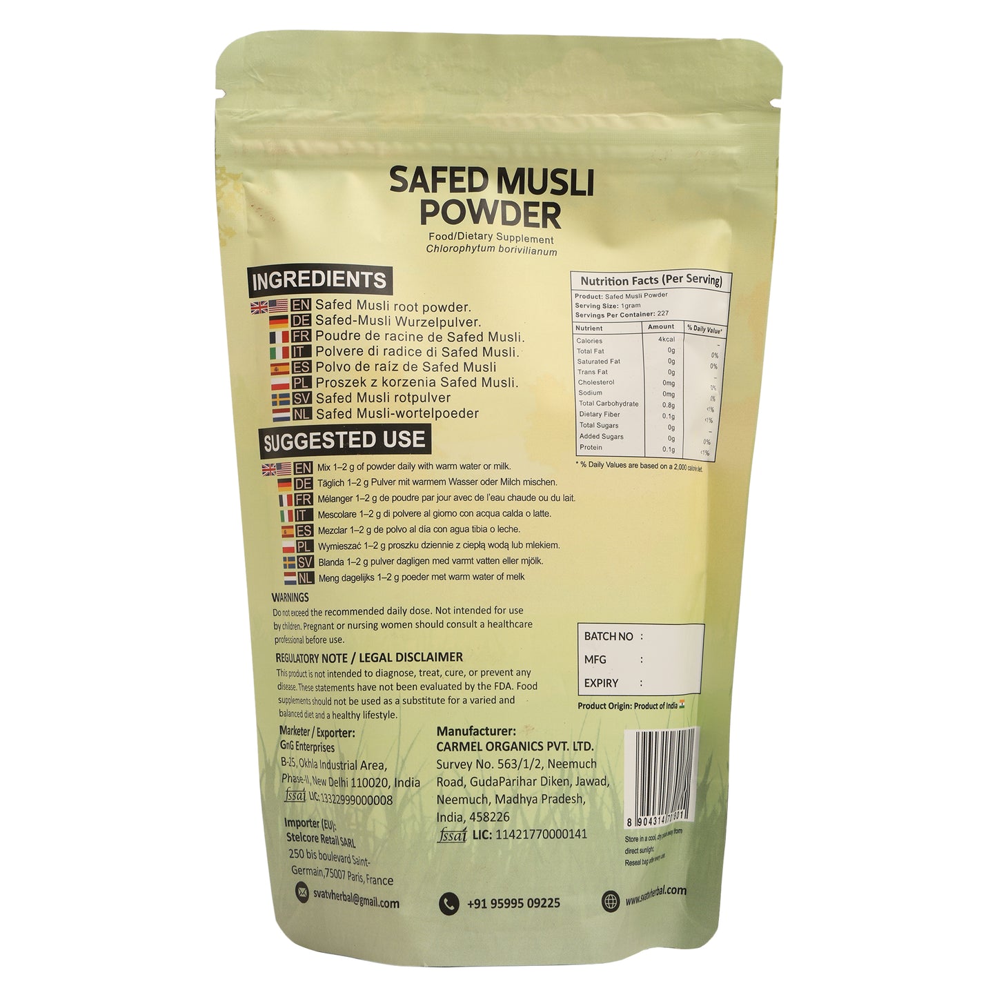 Svatv Safed Musli Powder | 227gm (8_oZ)