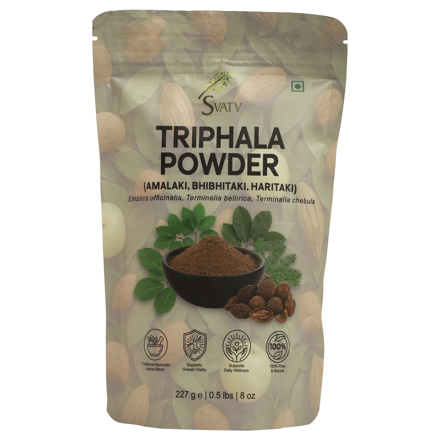 SVATV Triphala Powder 227g Formula of Amla, Haritaki & Bibhitaki – 8 Oz