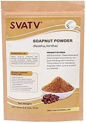 SVATV Soapnut Powder | Reetha | Aritha Powder for Hair Care 227gm (8_oZ)