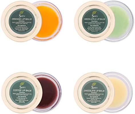 SVATV Lip Balms 4 Pack Assorted Chocolate, Coffee, Orange &amp; Green Apple 15gm