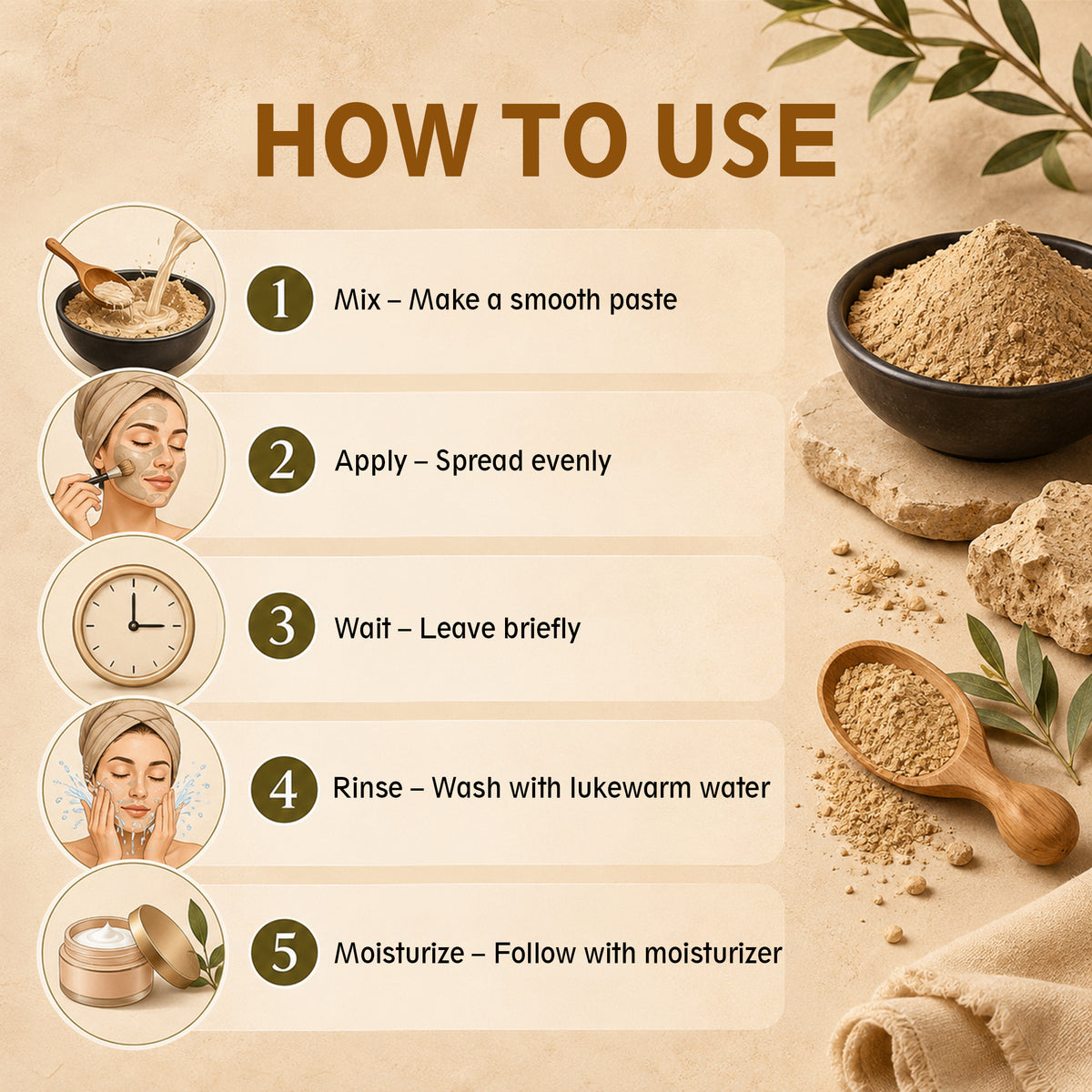 SVATV Rhassoul Clay powder | Ghassoul Clay | For Skin 227gm (8_oZ)