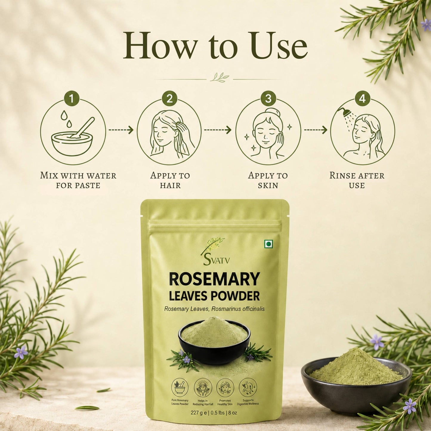 SVATV Rosemary Leaves Powder | 227gm (8_oZ)