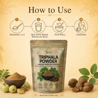 SVATV Triphala Powder 227g Formula of Amla, Haritaki & Bibhitaki – 8 Oz