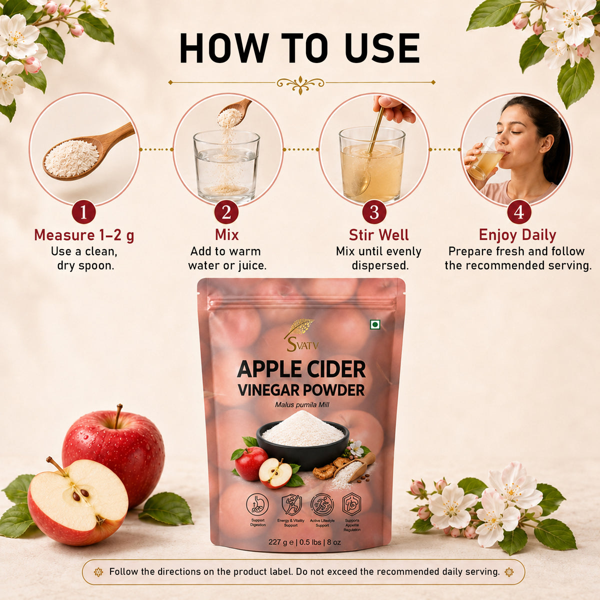 SVATV Apple Cider Vinegar Powder - 227gm