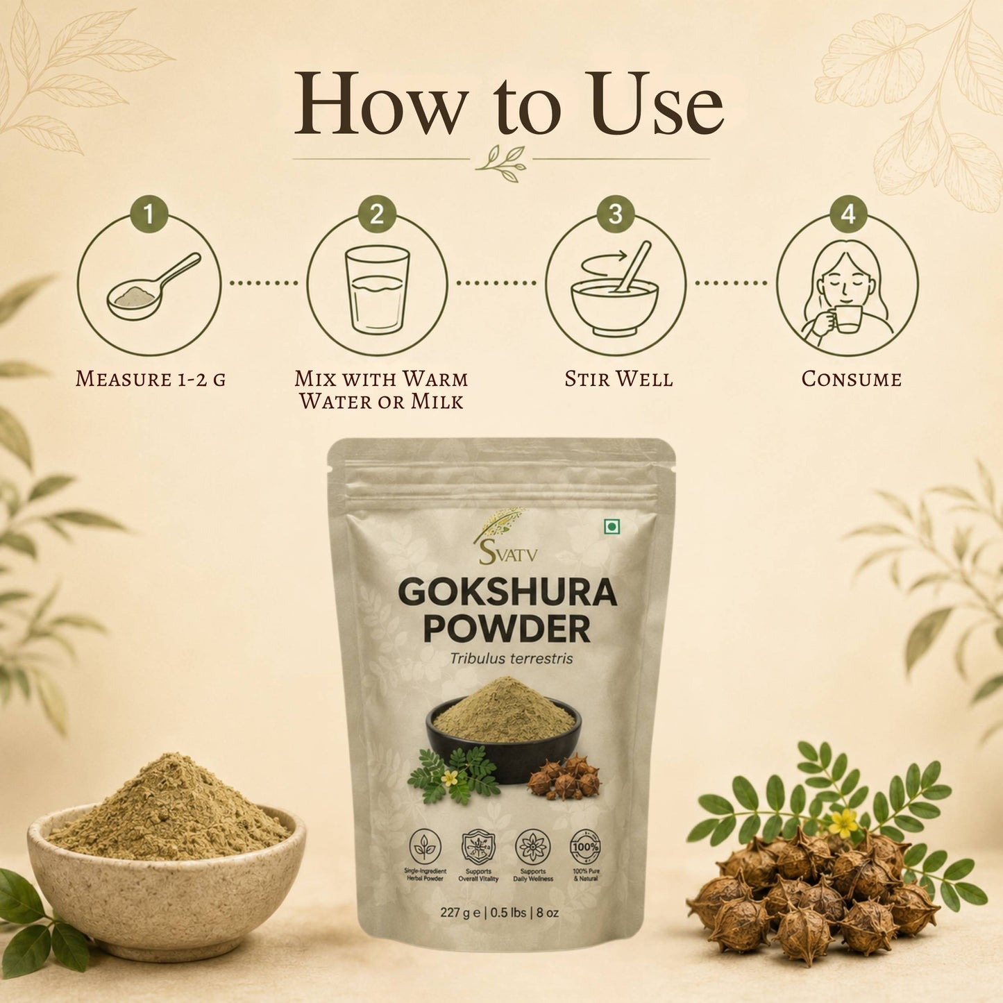 Svatv Gokshura Powder - 227GM