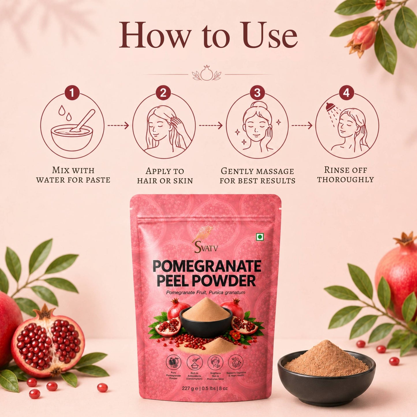 SVATV POMEGRANATE POWDER FOR SKIN 227GM