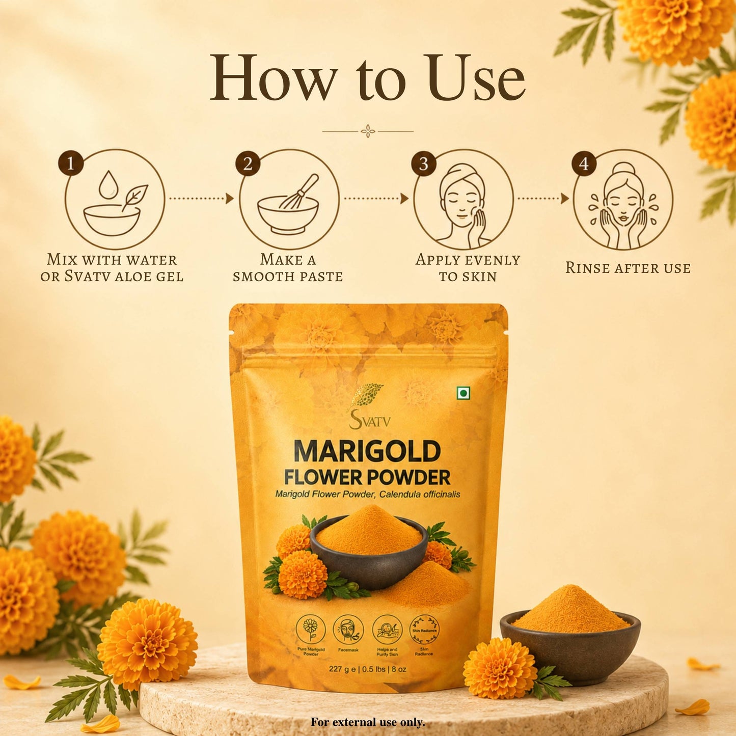 Svatv Marigold Powder - 227GM