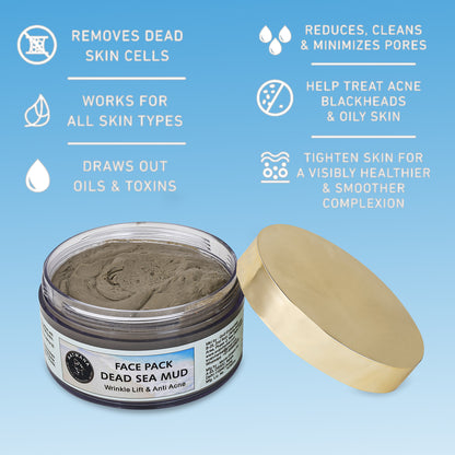 AATMANA Dead Sea Mud Face Pack 250gm For Skin Care