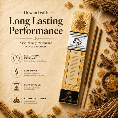 SVATV INCENSE STICK WILD MUSK 15GM (PACK OF 12)