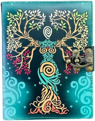 OD-39 OVERDOSE Mother of Earth Design Handmade Green vintage leather journal • Deckle edge paper