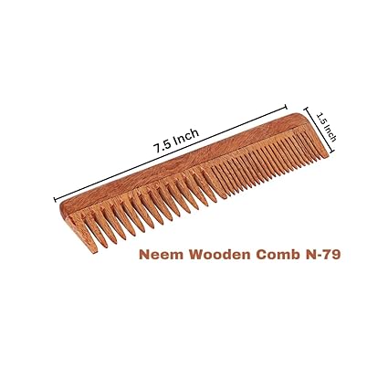 SVATV Handcrafted Neem Comb For Detangling , Thick, Curly And Wavy Hair, Eco-friendly - N - 79