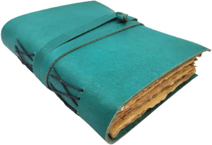OVERDOSE Deckle Turquoise Leather Journal 6/8
