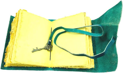 OVERDOSE Deckle Turquoise Leather Journal with Key 5/7