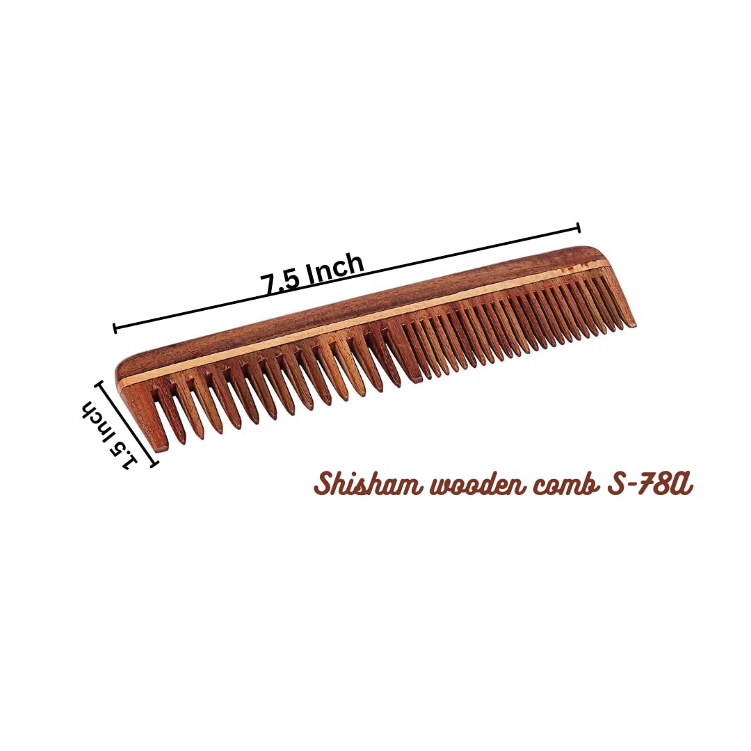 SVATV Handcrafted Rosewood Comb For Detangling , Thick, Curly And Wavy Hair, Eco-friendly - S- 78 A