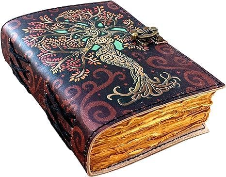 OD-37 OVERDOSE Mother of Earth Design Handmade Red vintage leather journal • Deckle edge paper 6/8