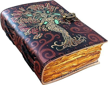 OD-37 OVERDOSE Mother of Earth Design Handmade Red vintage leather journal • Deckle edge paper 6/8