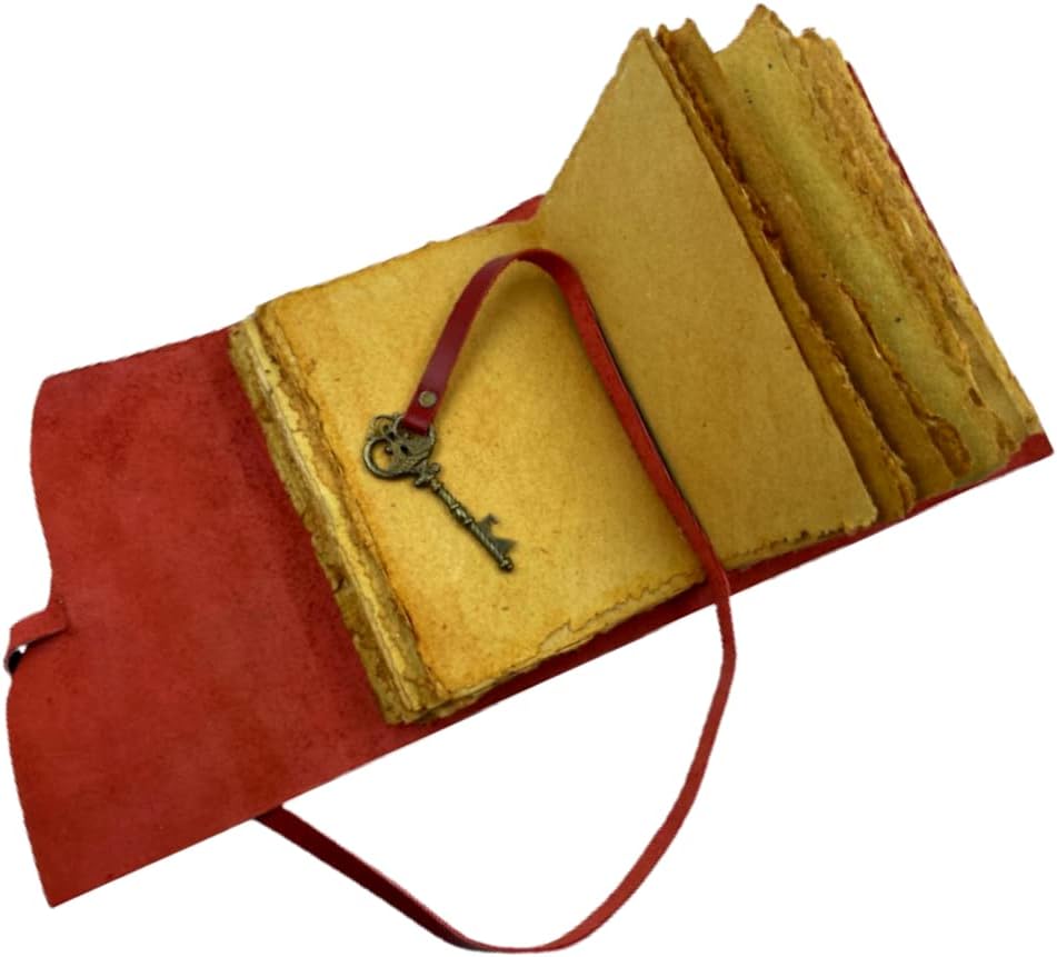 OVERDOSE Deckle Red with Key Leather Journals 5/7