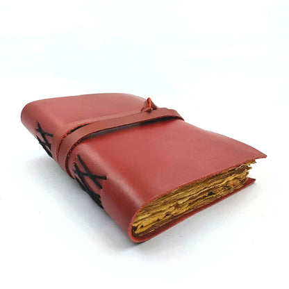 OVERDOSE Deckle Red Leather Journal 6/8