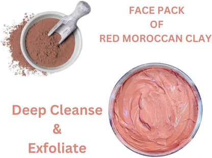 AATMANA Red Moroccan Clay Face Pack 250gm For Skin Care