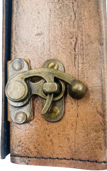 OD-48 OVERDOSE Moom Lapis Stone Design Handmade vintage leather journa Double Lock Deckle edge paper 7/10