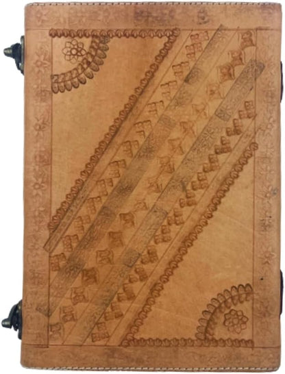 OD-42 OVERDOSE Hand embossed, with out Colour, Red stone Leather Journal Plain Paper 7/10