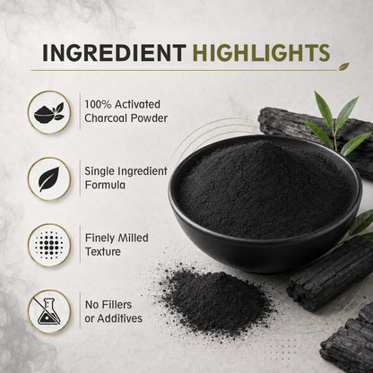 SVATV Activated Charcoal Powder | Cosmetic Grade Fine Powder | Skin and Oral Care Ingredient | Helps Reduce Excess Oil Appearance | Suitable for Face Masks & DIY Beauty Formulations – 227gm