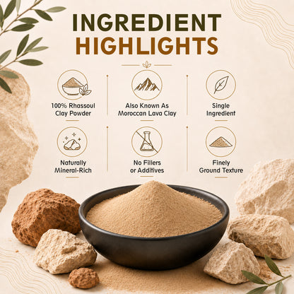 SVATV Rhassoul Clay powder | Ghassoul Clay | For Skin 227gm (8_oZ)