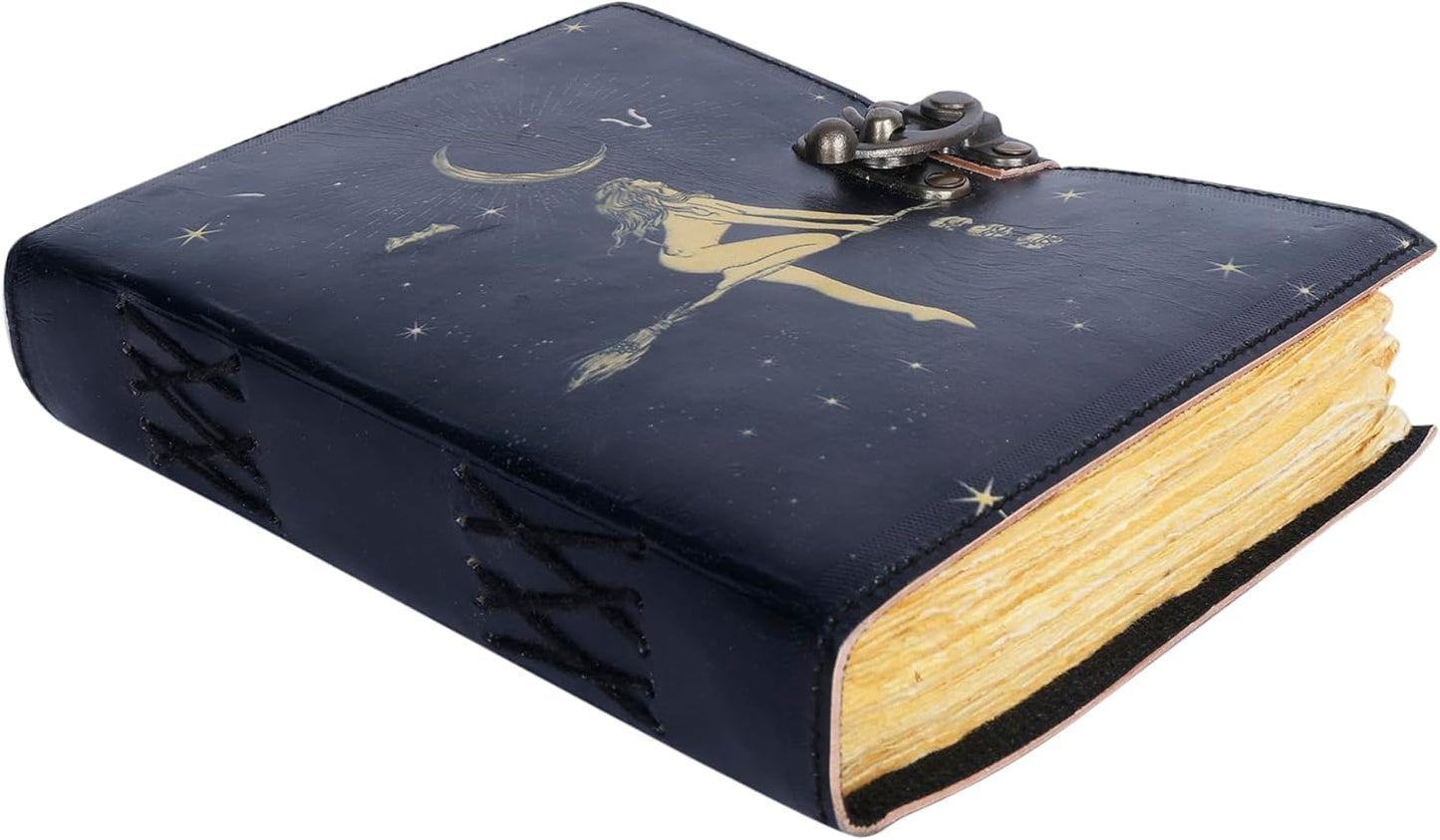 OD-35 OVERDOSE Celestial Sun & moon Handmade vintage leather journal • Deckle edge paper 6/8