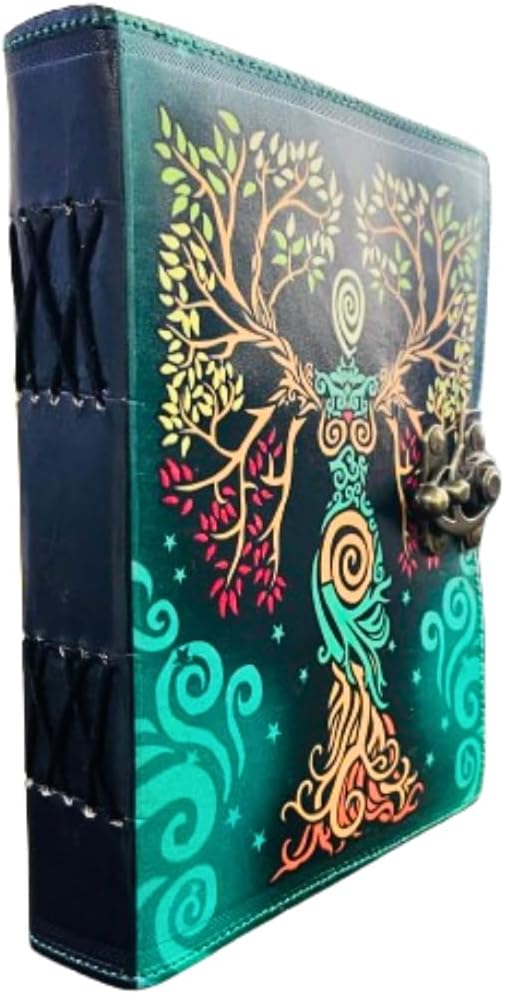 OD-39 OVERDOSE Mother of Earth Design Handmade Green vintage leather journal • Deckle edge paper