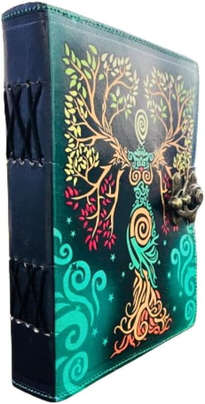OD-39 OVERDOSE Mother of Earth Design Handmade Green vintage leather journal • Deckle edge paper