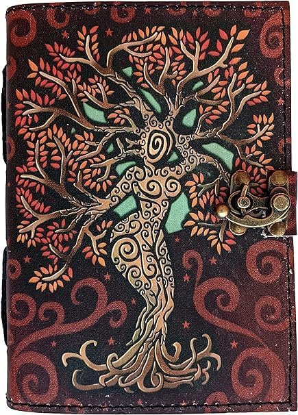 OD-37 OVERDOSE Mother of Earth Design Handmade Red vintage leather journal • Deckle edge paper 6/8