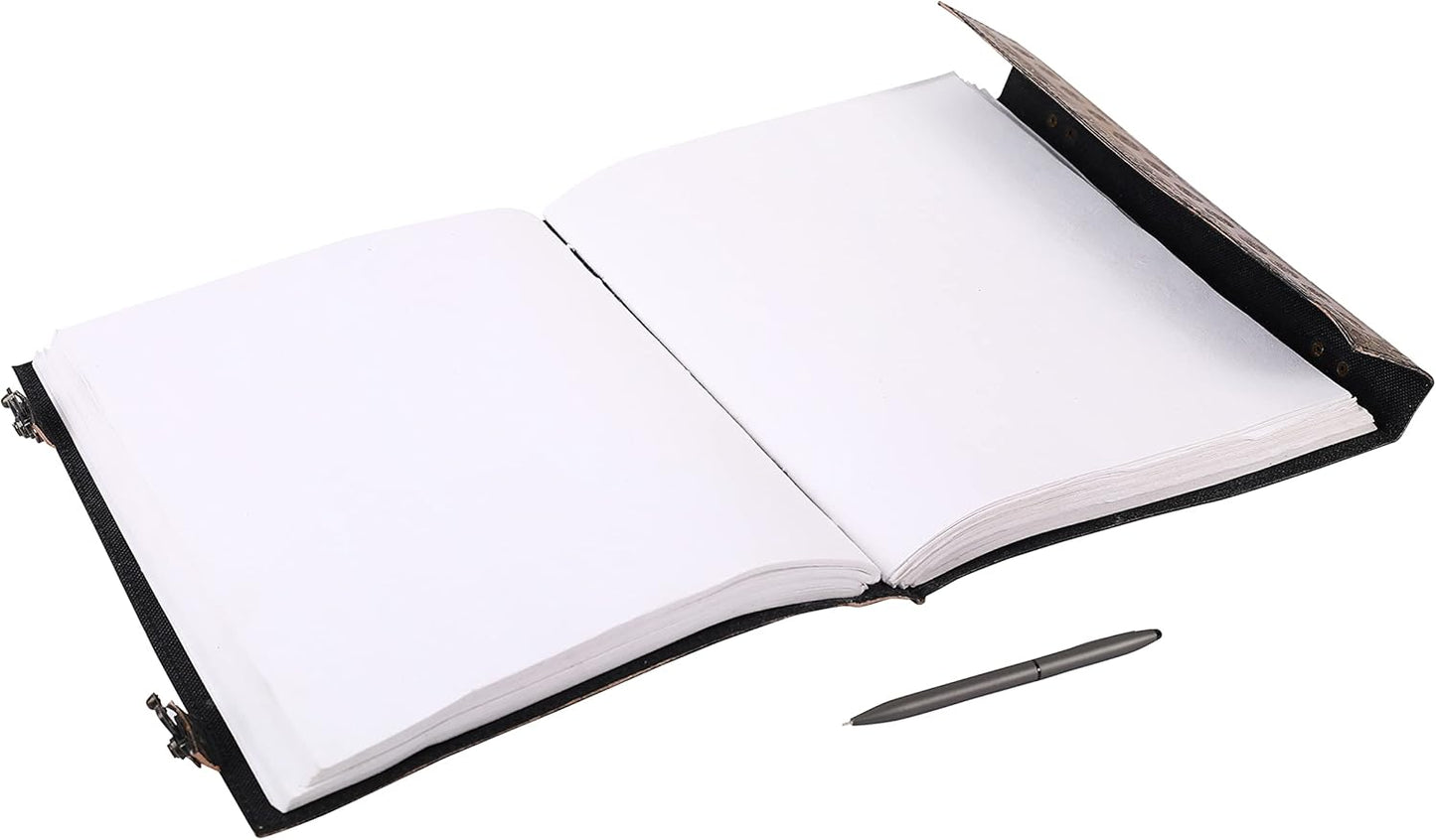 OVERDOSE Vintage Leather Journal in Hand Embossed Stone 10/13