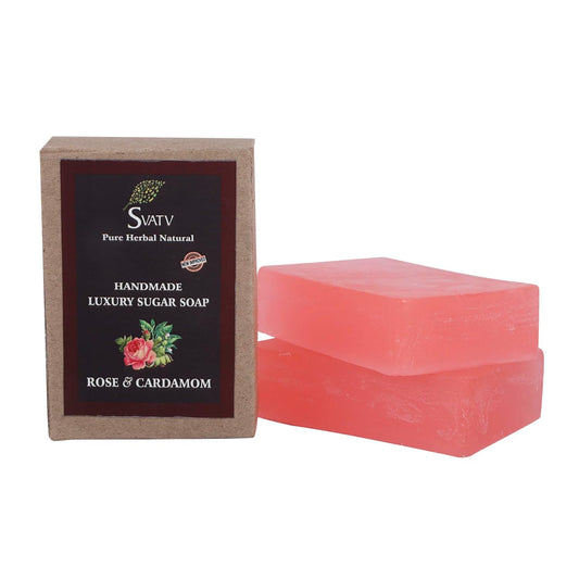 SVATV Soap with natural, soothing herbs of Rose & Cardamom Pack of 2 (125gm)