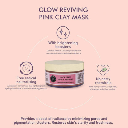 AATMANA French Pink clay Face Pack 250gm For Skin Care