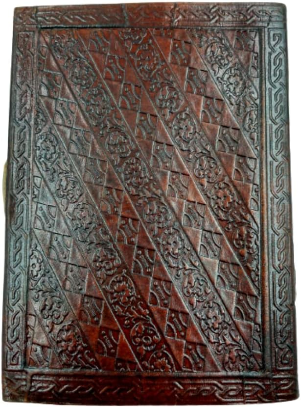 OVERDOSE Pentagram Lapis Stone Leather Journal with Brass C-Lock 5/7