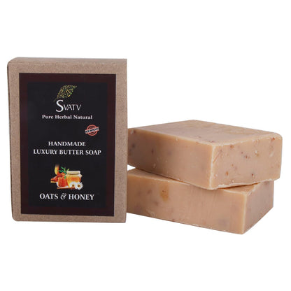 SVATV Soap With Natural, Soothing Herbs Of HONEY & OATS Pack of 2 (125gm)