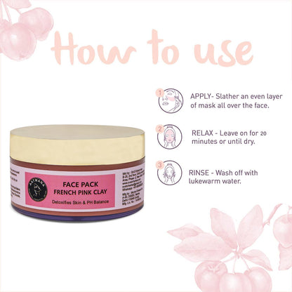 AATMANA French Pink clay Face Pack 250gm For Skin Care