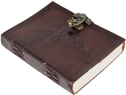 OVERDOSE The Journey Vintage Leather Journal | Antique Handmade Unlined Paper 5/7