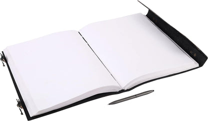OVERDOSE Black Leather Journal with Hand Embossed Stone 10/13