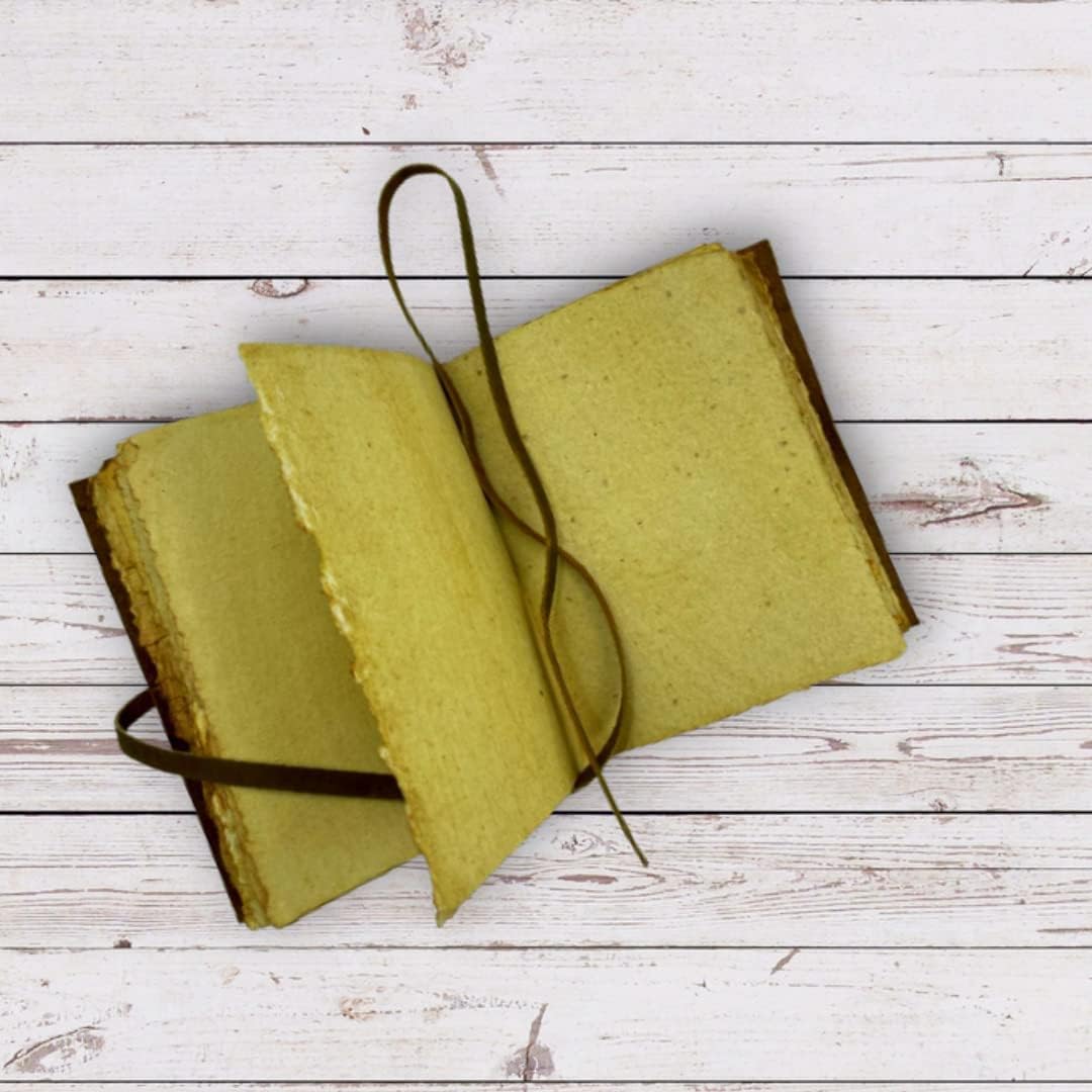 OVERDOSE Deckle Brown Moon Stone Leather Journal 5/7