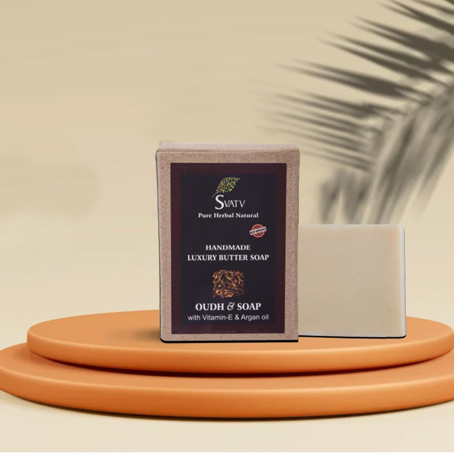 SVATV Handcrafted Soap With Natural, Soothing Herbs Of OUDH & VITAMIN-E Pack of 2 (125gm)