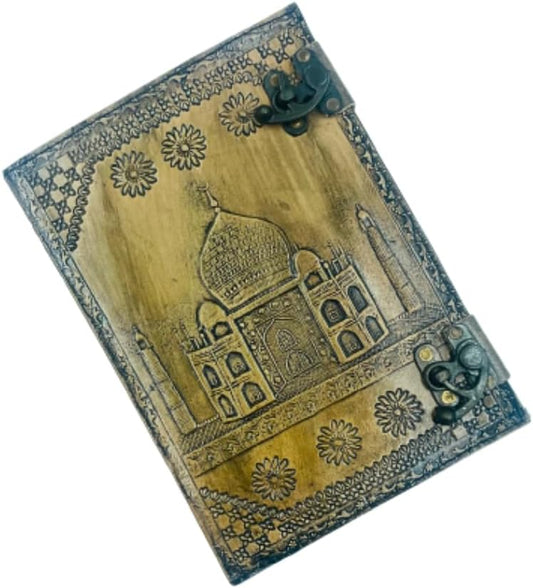 OD-46 OVERDOSE TAJ MAHAL Design Handmade vintage leather journa Double Lock Deckle edge paper 7/10