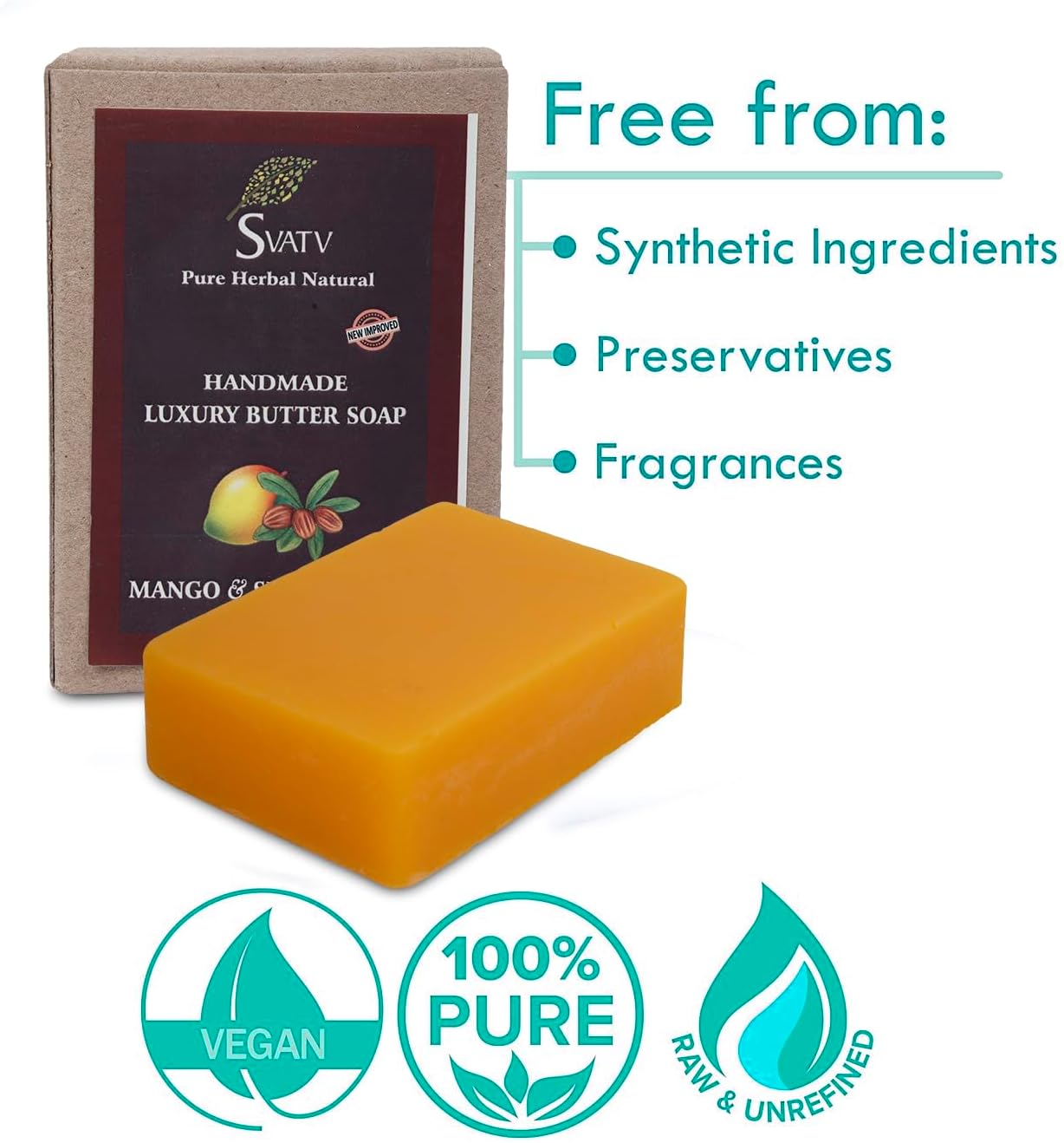SVATV Handcrafted savon with natural, soothing Mango & Shea Butter 125gm