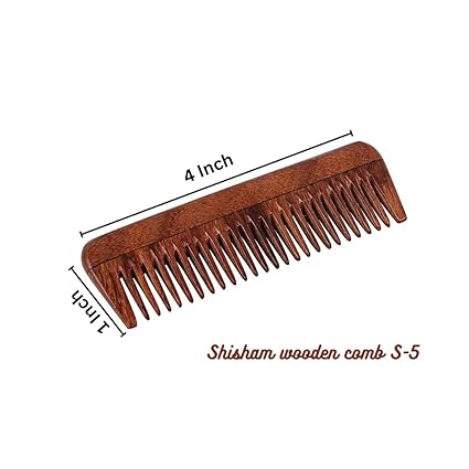 SVATV Handcrafted Rosewood Comb For Detangling , Thick, Curly And Wavy Hair, Eco-friendly - S- 5